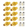 POBADY 10pcs SMA Connector SMA Female Bulkhead Crimp Connector for