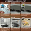 LANSCOERY Acrylic Display Case, Wall Mounted Lighted, 5 Tier, Black