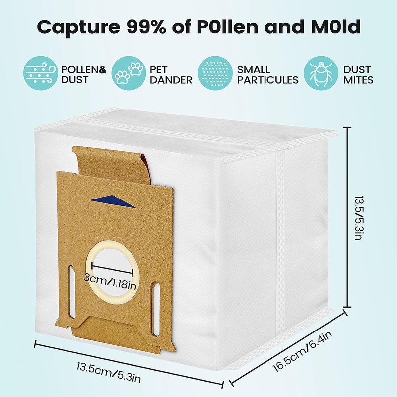 KGC 10pcs N8+ Dust Bin Replacement Eco Paper Pack for