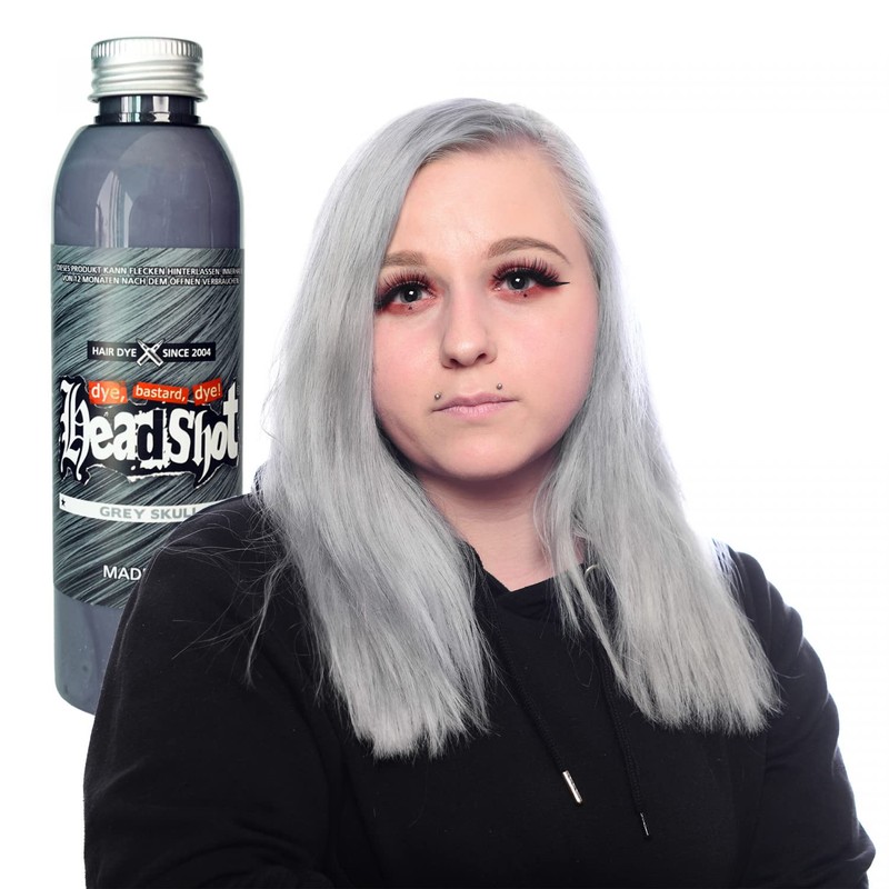 Graue Haarfarbe Headshot Grey Skull, Semi-permanente Haartönung 150 ml