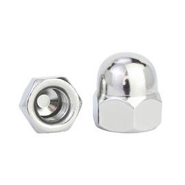 QANCEN Pack of 10 Acorn Nuts M6 Stainless Steel A2 V2A, Cap Nuts DIN 1587 High Shape, Hexagonal Cap Nuts for Screws, Threaded Rods and Threaded Bolts