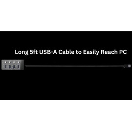 Manhattan 4 Port USB 3.0 & 3.2 Gen 1 Splitter Hub –with Long 5ft Cable, 5 Gbps Data Transfer, Individual Port On & Off Switch–Compatible with PC, Laptop, MacBook, Flash Drive –3 Yr Mfg Warranty-180887