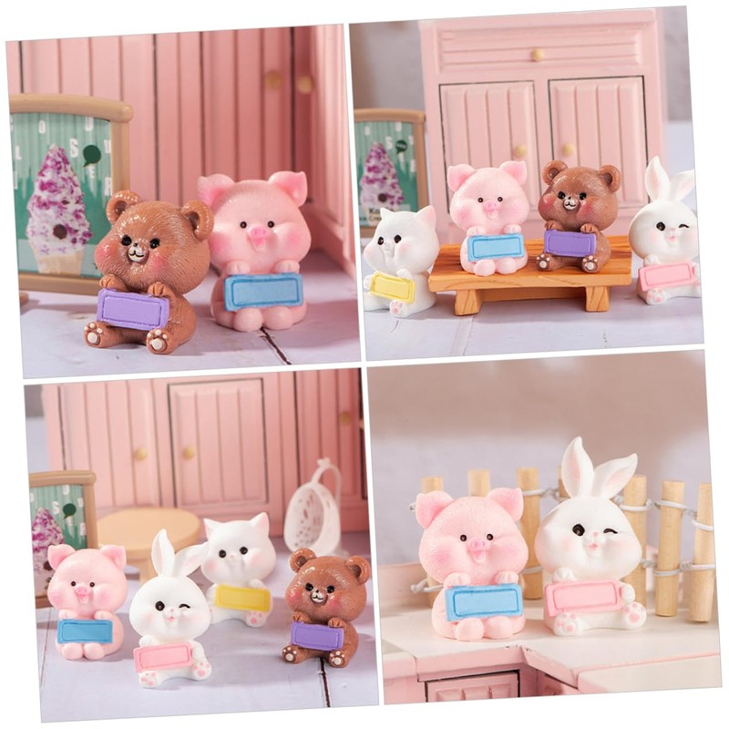 SUPVOX 8Pcs Cute Animal Figurines for Desktop Decoration Adorable Miniature