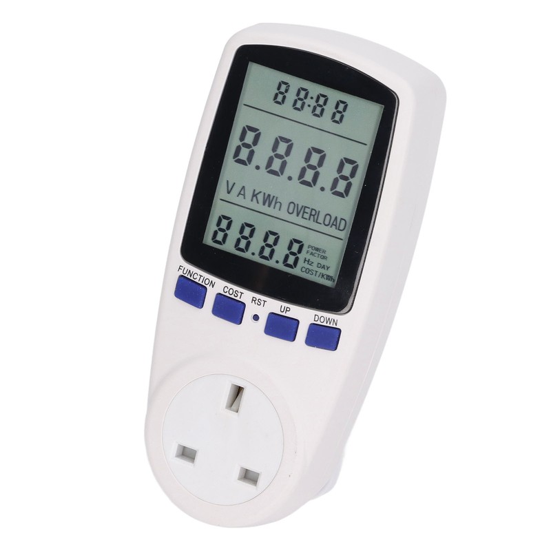 Power Meter Plug with Battery LCD 7 Display Modes Electricity