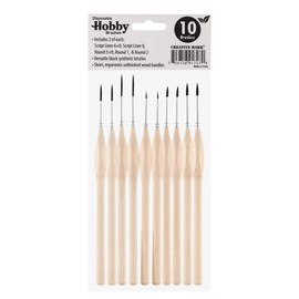 Creative Mark Disposable Detail Brushes - Disposable Hobby Brushes for One-Time Use Painting, Commissions, Teachers, Classrooms, & More! - Set of 10