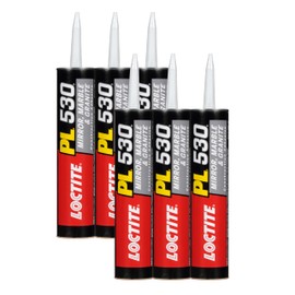 Loctite PL530 Mirror, Marble and Granite Construction Adhesive, Light Tan, 10 fl oz Cartridge, 6 Pack - Versatile Construction Glue