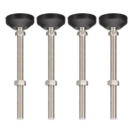 DTGN M12x150x50mm(DxLxW) Leveling Feet -4Pack- Good for Furniture Workbench Machine - Nylon Non-Skid Anti-Shock Adjustable Swivel Levelers - Black