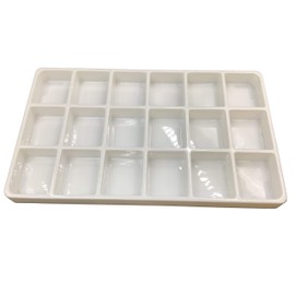 N'icePackaging 1 Qty - Heavy Duty Beach-Stone White Plastic 18 Compartment Tray - for Storage/Organization/Display/Sales/Stacking/Sorting - Various Sizes