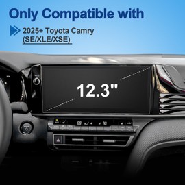 Coleya Anti-Glare Matte Screen Protector for 2025 Camry (XLE/XSE/SE) 12.3-inch Touchscreen, 9H Tempered Glass 12.3-In. T oyota Audio Multimedia 2025 Camry Accessories Anti-Fingerprint 12.3"