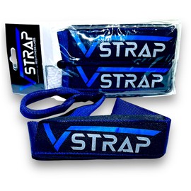 V-Straps by V-Fit Cable Machine attachement Weightlifting Strength Training Powerlifting deadlifting (Blue)