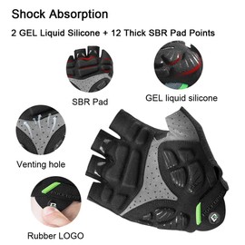 ROCKBROS cycling Gloves Half Finger Gloves Mountain Bike Bicycle Gloves for Men Women ,Gel +7mm Extra Thick SBR Padding Shockproof Anti-slip Breathable Gloves Training Running Gym fitness Workout Gloves