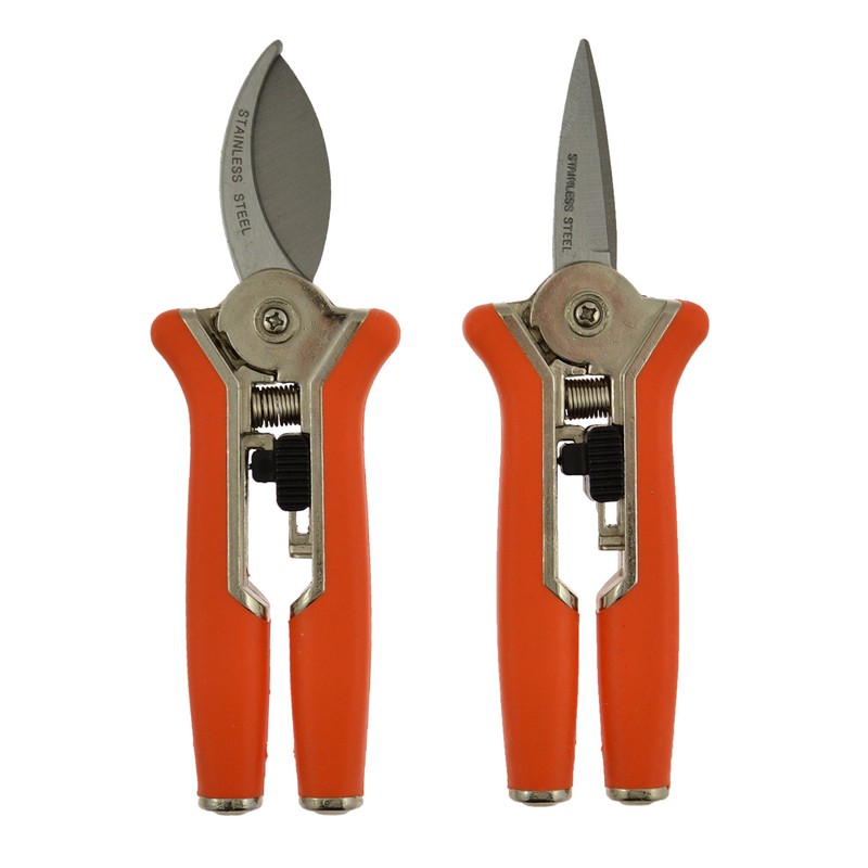 Green Jem Compact Straight Bypass Pruner, Orange, 15x4.5x1.5 cm