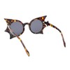 Womens Exaggerated Bat Wing Shape Round Circle Lens Sunglasses Tortoise