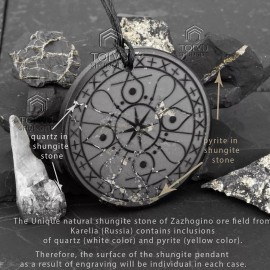 Shungite crystal pendant "Protection" amulet, Activator of vital energy, Tolvu