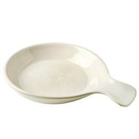 Spoon Rest for Stove Top, Ceramic Spoon Holder for Kitchen Counter, Cooking Utensil Holder for Spoon Ladle Spatula, Glazed White