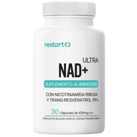 Restart Nad Ultra 30 Cpsulas 300 Mg Nicotinamida Ribosa 65 Mg Trans - resveratrol 99 Potencia 3x Suplemento Vegano De Alta Pureza Vitaminas Mujer
