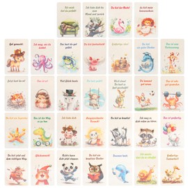 DAWRIS 32 Affirmation Cards for Children School Courage Cards Sentiment Cards for Children Self-Confidence Strengths Motivation Cards Mindfulness Cards Gift with Affirmations