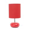 Simple Designs Ceramic Small Stone Table Lamp in Red with