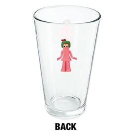 LOGOVISION Minga Gumby'S Little Sister Clay Art 16 oz Pint Glass, Tempered Glass, Printed Design & A Perfect Fan Gift | Great for Cold Beverages, Soda, Water