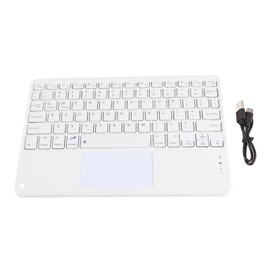 Bluetooth Keyboard with Touchpad 78 Keys Ultra Slim Silent Portable Wireless Keyboard for Smart Phones Tablets Laptops White