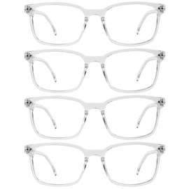 WEMOOTANTS 4 Packs Large Reading Glasses 4.0 for Women Square Clear Readers 1.00 1.25 1.50 1.75 2.00 2.25 2.50 2.75 3.00 3.50 4.00