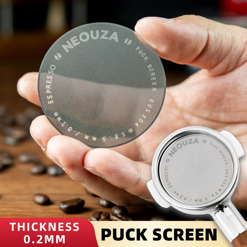 NEOUZA 53.5mm Espresso Puck Screen, 0.2mm Ultra Thin Coffee Filter,