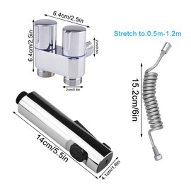 suaywo Bidet Hand Shower Set Hand Shower for Sink Bidet Stainless Steel Hand Shower Double Jet Mode Nozzle with 2 m Spring Tube Suitable for Bathrooms and Toilets