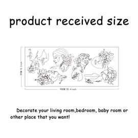 SUPERDANT 6 Pieces Minimalist Abstract Figure Wall Decals Modern Women Face Sticker Line Drawing Flowers Decals Vinyl DIY Art Decor for Living Room Bedroom Wall Sticker Vinyl Transfer
