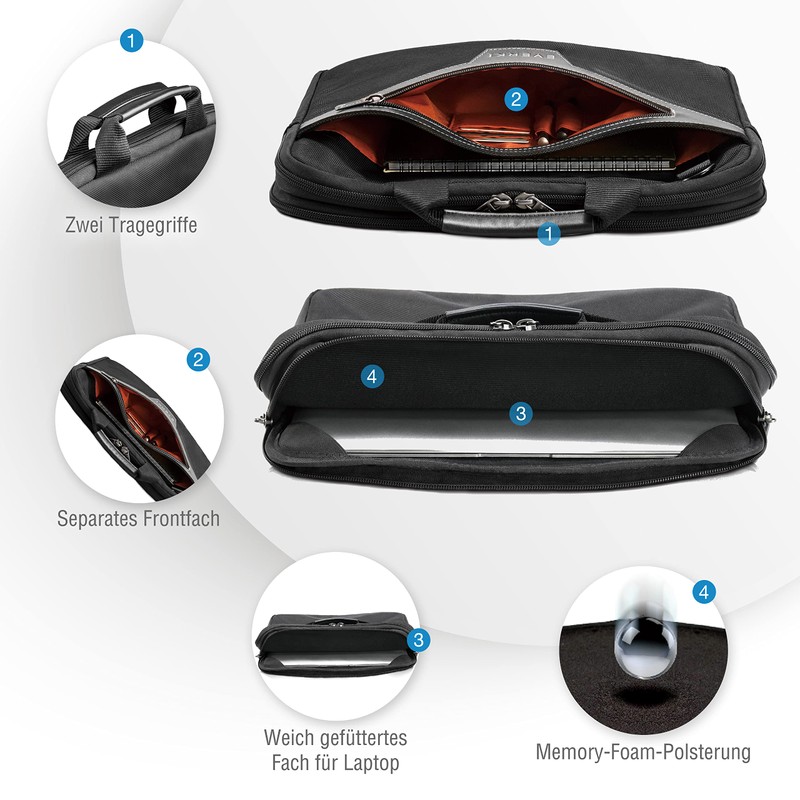 Everki Business Laptop Bag Black, black