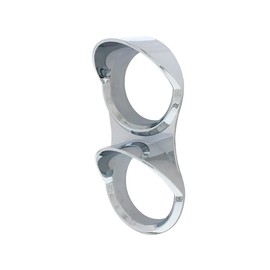 United Pacific 41852 Mack Chrome Small Gauge Cover with Visor - 2 Gauge