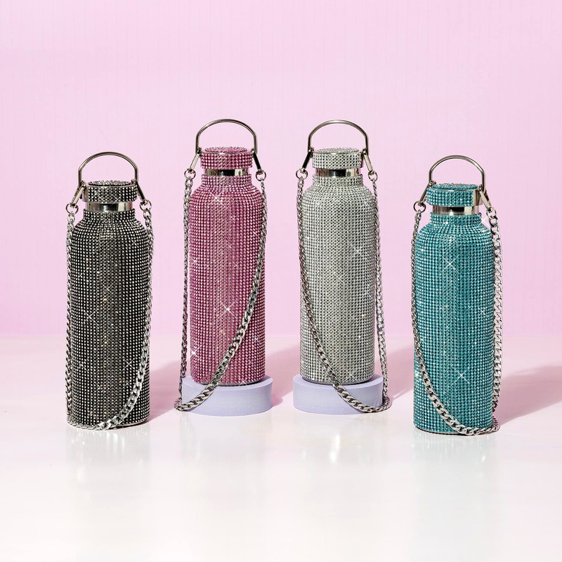 Paris Hilton Diamond Bling Water Bottle With Lid And Removable