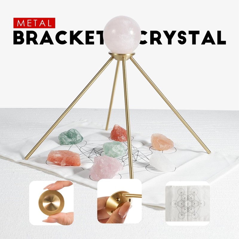 SUJIAMEI Incense Detachable Brass Pyramid Stand with Cotton Grid Cloth｜Crystal