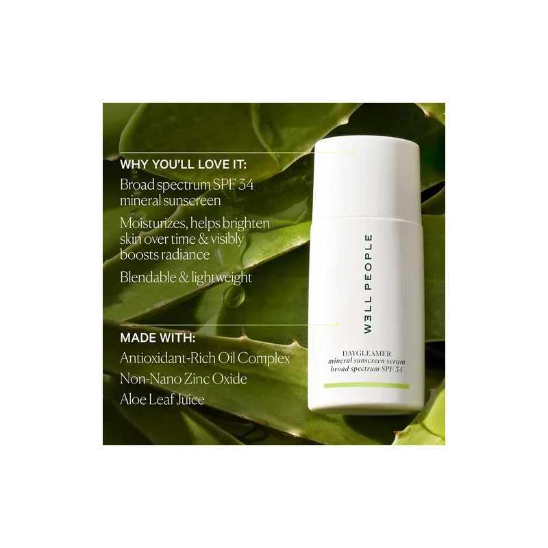 Sérum Protector Solar Mineral Well People Daygleamer Spf 34,