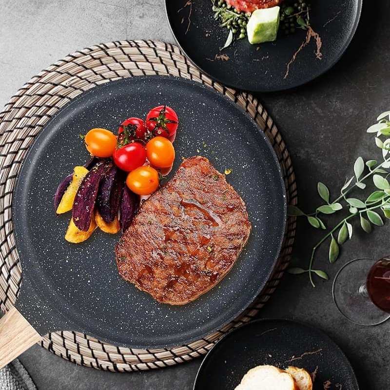 Nonstick Granite Crepe Pan, 10 Inch Flat Dosa Tawa Griddle