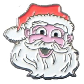 Metal Enamel Pin Badge Jolly Santa Claus - Father Christmas - Saint Nicholas - Xmas Face