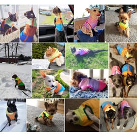 Idepet Pet Dog Cat Coat with Leash Anchor Color Patchwork Padded Puppy Vest Jacket Teddy Chihuahua Costumes Pug Cloth XS S M L