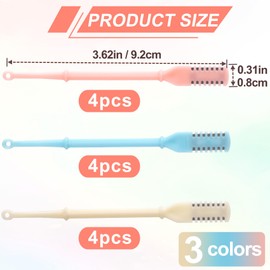 Mxxipp 12pcs Double Sided Nose Hair Trimmers, 360° Manual Nose Hair Cutters Razor, Portable Nose Hair Removal Cleaning Tool for Men & Women- Beige & Pink & Blue