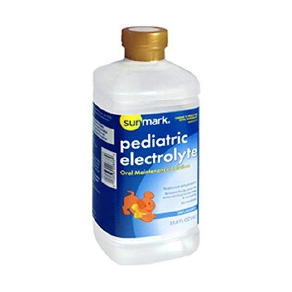 sunmark Pediatric Oral Electrolyte Solution Unflavored 33.8 oz. Bottle Ready to Use, 49348057141 - Sold by: Pack of One