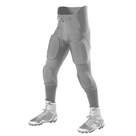 Alleson Athletic Men's Standard Adult Integrated Football Pant, Silver, Large