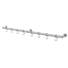 ROTHLEY Hanging Pot Rack Hanger: 39.4 Inch Stainless Steel Pot and Pan Hanger Pot Rack Wall Mounted Hanging Pots and Pans Rack Pot Hangers for Kitchen Wall Kitchen Rail with Hooks (Brushed)