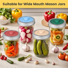 Mfacoy Airlock Fermentation Lids for Wide Mouth Mason Jars, Pickle Pipes, Fermenter Caps, Fermentation Kit for Sauerkraut & Pickle Kit, One Way Waterless Airlock Valve - BPA-Free (Jar Not Included)