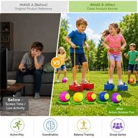 Kids Skip Ball Ankle Jump Toy for Active Play – Balance Training Fitness Game for Indoor & Outdoor Fun