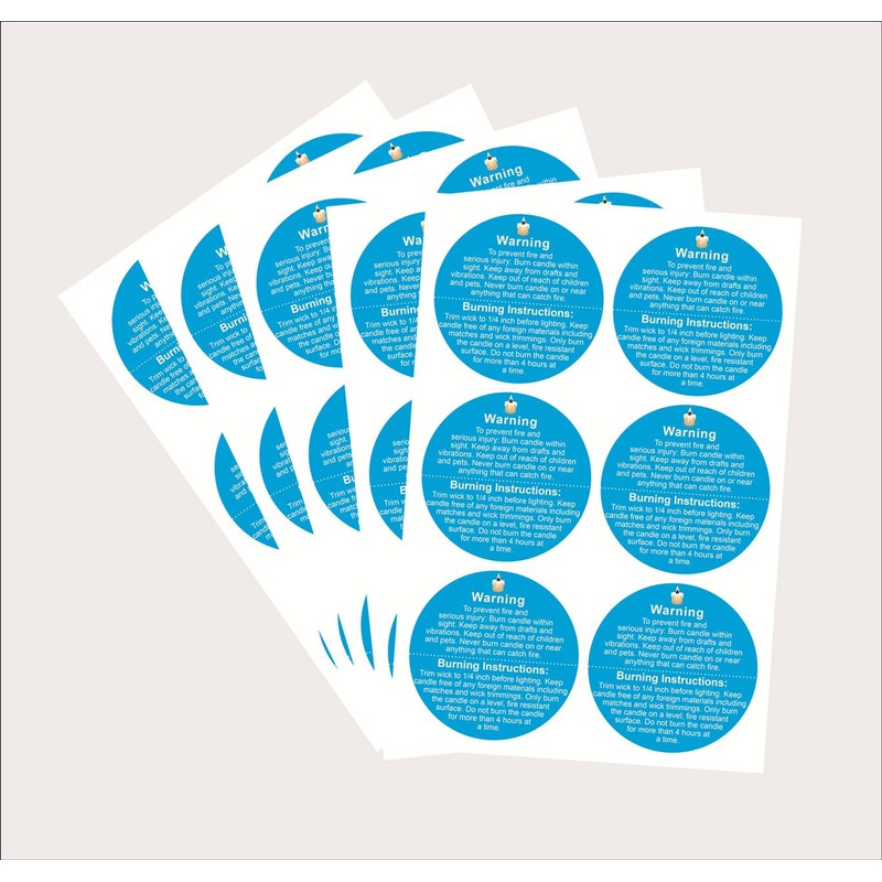 Candle Warning Sticker,2inch 300pcs Candle Safety Warning Sticker for Candle