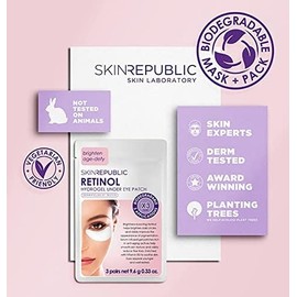 Skin Republic Retinol Infused Hydrogel Under Eye Patch | Reduces Deep Wrinkles & Undereye lines | Reduces Dark Circles (Pack of 3 Pairs)