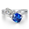 ETERMBOL Created Oval & Emerald Cut Sapphire Ring Toi Et
