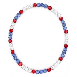 NEXIULT Baseball Bead Necklace, Baseball Necklace for Men, 16/18/20" Baseball Ice Necklace Cool Gifts, Rhinestone Baseball Bling Necklace Inspired Sports Jewelry Gift (Blue White Red, 16 inch)