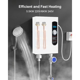 2 Pack HE 55220 Water Heater Elements. Fits Ecosmart, Richmond, Eemax, Rheem. Replaces 60208. 5.5 kW/220v, 6 kW/240v, for tankless heaters.