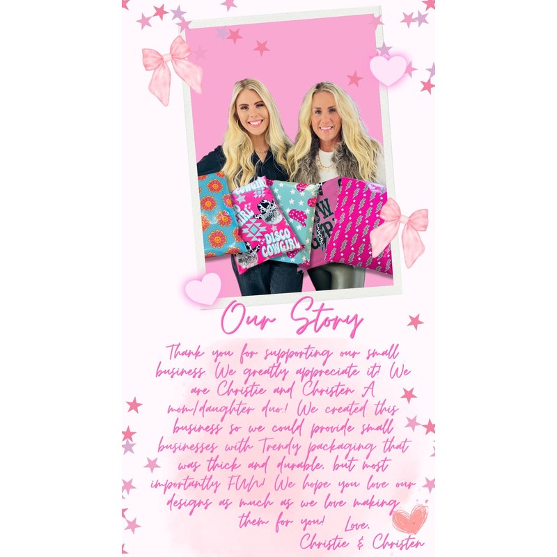 Poly Mailers - 25 Pack, Waterproof, Trendy Chick Mailers 3.15