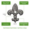 Waterwood Solid Brass Medium Fleur De Lis Doorbell in Pewter