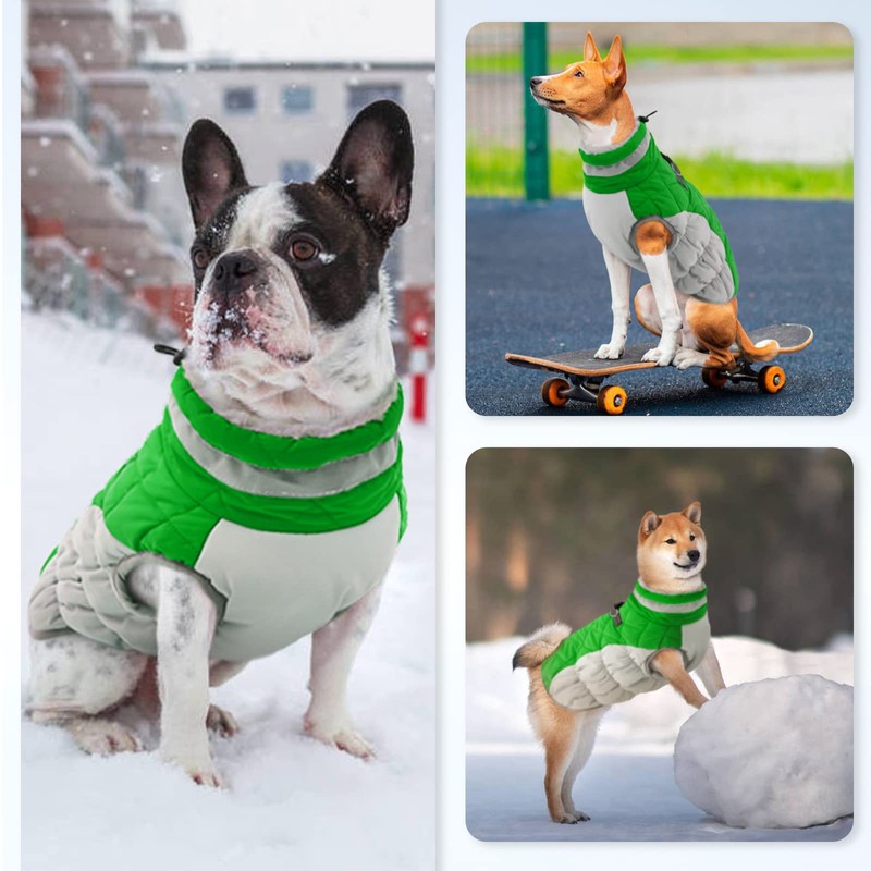 OUOBOB Dog Winter Jacket - Large Dogs, Waterproof, Reflective, Windproof,